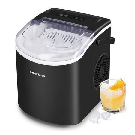Automatyczna cicha wydajna kostkarka do lodu Bauerkraft prosta obsługa 12kg/24h czarny