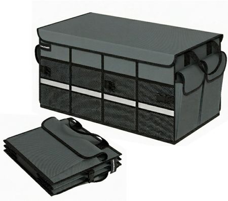 Składany antypoślizgowy organizer samochodowy do bagażnika torba do auta szary